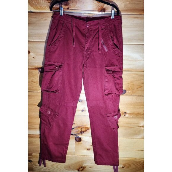 Must Way Cargo Pants Size 34X30 Utility Drawstring Outdoors Red Paratrooper - Picture 7 of 12